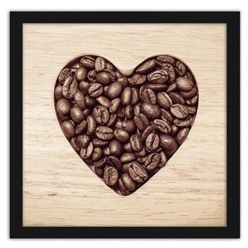 Obraz FEEBY Serce z ziaren kawy, 70x70 cm - Feeby