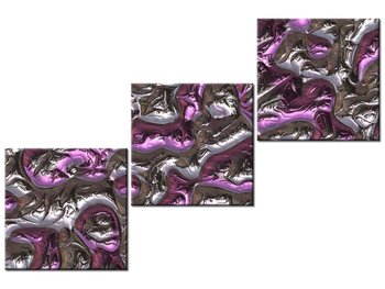 Obraz Fioletowa lawa, 3 elementy, 120x80 cm - Oobrazy