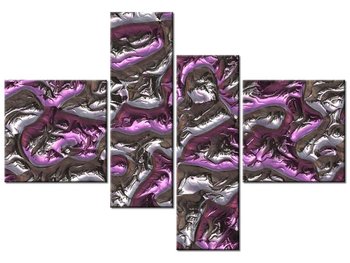 Obraz Fioletowa lawa, 4 elementy, 130x90 cm - Oobrazy