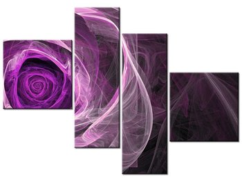 Obraz Fioletowa róża, 4 elementy, 100x70 cm - Oobrazy