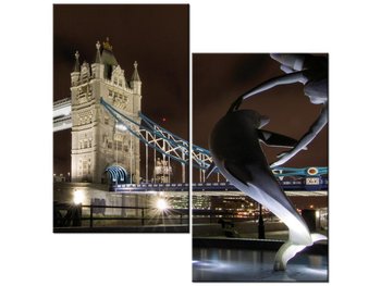 Obraz Fontanna przy Tower Bridge, 2 elementy, 60x60 cm - Oobrazy