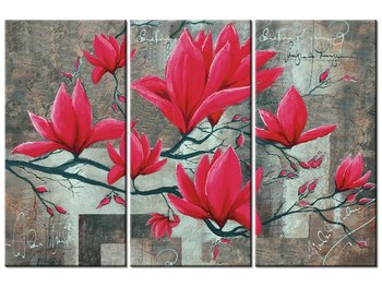 Obraz, Fuksjowa magnolia, 3 elementy, 90x60 cm - Oobrazy