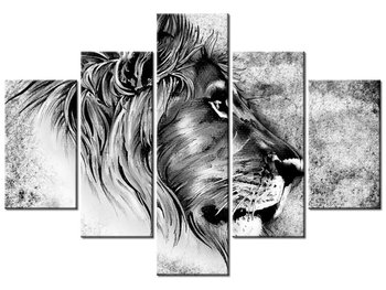 Obraz, Głowa lwa, 5 elementów, 100x70 cm - Oobrazy