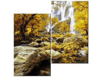 Obraz Jesienny Wodospad, 2 elementy, 60x60 cm - Oobrazy