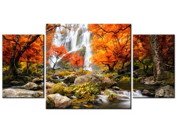 Obraz Jesienny wodospad, 3 elementy, 80x40 cm - Oobrazy