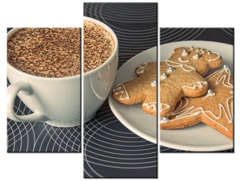 Obraz Kawa i ciasteczka - Anton Novojilov, 3 elementy, 90x70 cm - Oobrazy