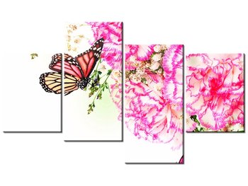 Obraz Kolorowe motylki, 4 elementy, 120x70 cm - Oobrazy