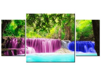 Obraz Kolorowy wodospad, 3 elementy, 80x40 cm - Oobrazy