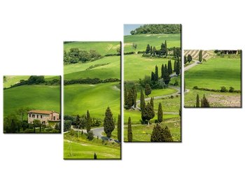 Obraz Kręta droga w Toskanii, 4 elementy, 160x90 cm - Oobrazy