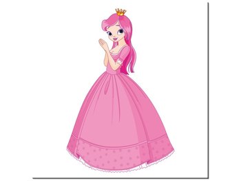 Obraz, Księżniczka w różowej sukience, 30x30 cm - Oobrazy