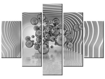 Obraz, Kule w futurystycznym pokoju 3D, 5 elementów, 150x105 cm - Oobrazy
