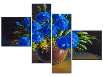 Obraz Kwiaty w wazonie, 4 elementy, 100x70 cm - Oobrazy