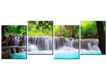 Obraz Lazurowy wodospad, 4 elementy, 120x45 cm - Oobrazy