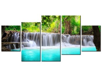 Obraz Lazurowy wodospad, 5 elementów, 150x70 cm - Oobrazy