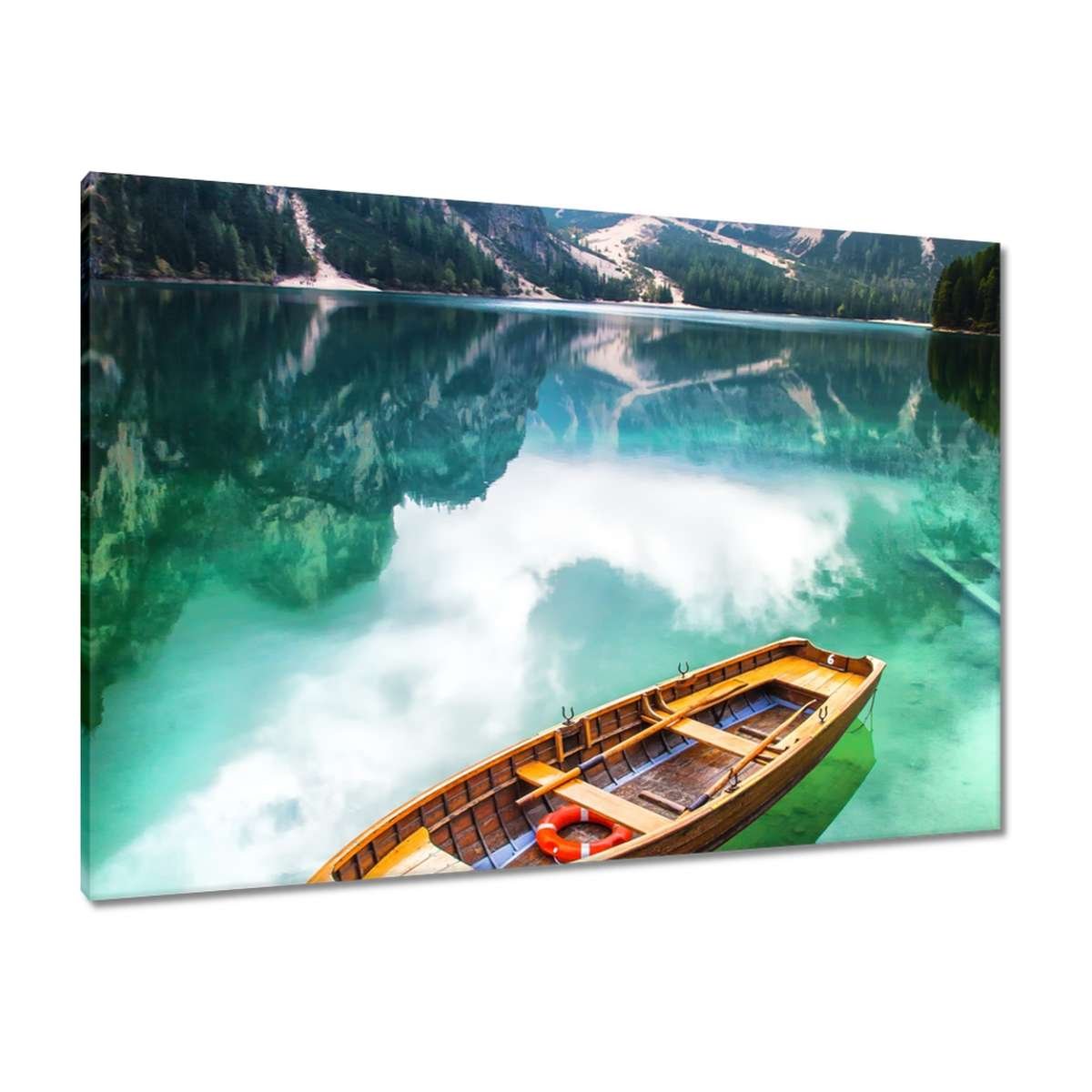 Obraz Łódka na górskim jeziorku, 100x70cm - ZeSmakiem | Sklep EMPIK.COM