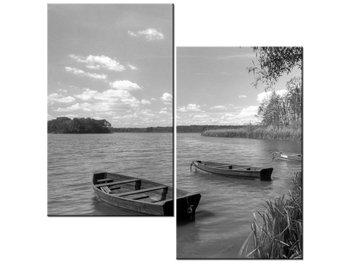 Obraz Łódki na jeziorze, 2 elementy, 60x60 cm - Oobrazy