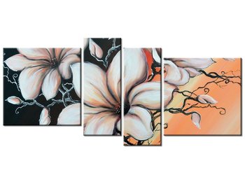 Obraz Magnolia o zachodzie słońca, 4 elementy, 120x55 cm - Oobrazy