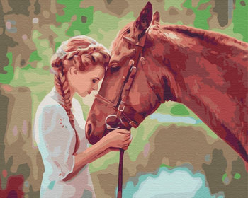 Obraz Malowanie po numerach, Dziewczyna z koniem - Symag