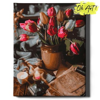Obraz Malowanie po numerach NA RAMIE, Tulipany z ogrodu, 40x50 | Oh Art! - Oh Art!