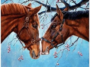 Obraz Malowanie Po Numerach Rama 50X40Cm Dwa Konie - Zabawkowy Zawrót Głowy