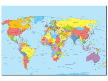 Obraz, Mapa świata, 120x80 cm - Oobrazy