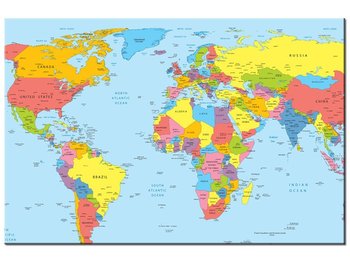 Obraz Mapa świata, 30x20 cm - Oobrazy