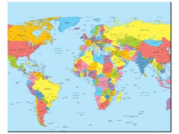 Obraz, Mapa świata, 50x40 cm - Oobrazy