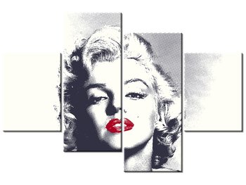 Obraz Marilyn Monroe z czerwonymi ustami, 4 elementy, 120x80 cm - Oobrazy