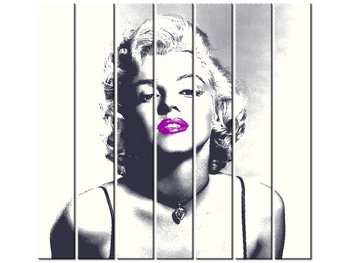 Obraz Marilyn Monroe z fioletowymi ustami, 7 elementów, 210x195 cm - Oobrazy