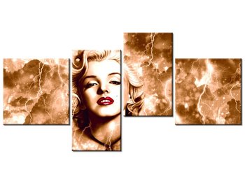 Obraz Marylin Monroe błyskawice i gwiazda, 4 elementy, 140x70 cm - Oobrazy