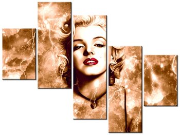 Obraz Marylin Monroe błyskawice i gwiazda, 5 elementów, 100x75 cm - Oobrazy