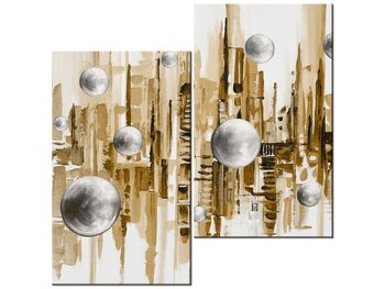 Obraz Miasto ze snu w brązie, 2 elementy, 60x60 cm - Oobrazy