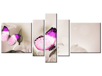 Obraz Motyli raj, 5 elementów, 160x80 cm - Oobrazy