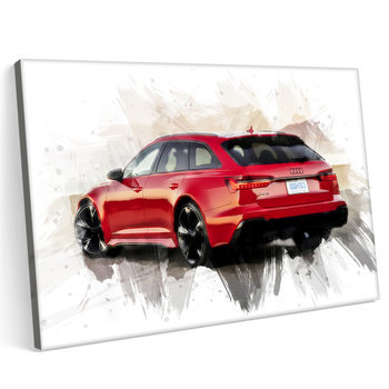 Obraz na płótnie 100x70 Audi RS6 Avant Samochód Czerwony Sport - Printonia