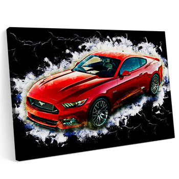 Obraz na płótnie 100x70 Ford Mustang Czerwony Samochód Sport - Printonia
