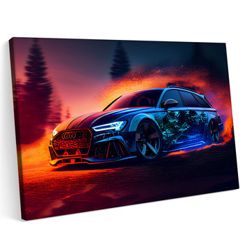 Obraz na płótnie 100x70cm Audi RS6 S6 A6 Las Drzewa Samochód - Printonia