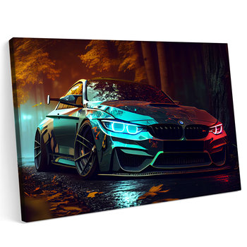 Obraz na płótnie 100x70cm BMW M4 Teren Góry Las - Printonia