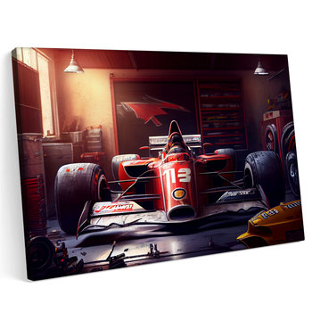 Obraz na płótnie 100x70cm Formuła 1 F1 Bolid retro PIT STOP - Printonia