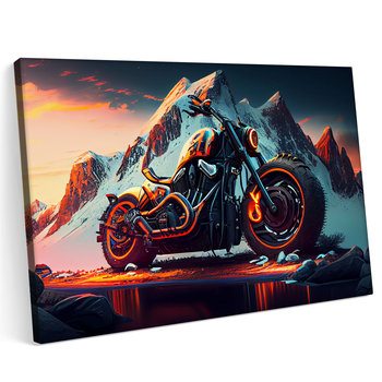 Obraz na płótnie 100x70cm Harley Davidson Motor Abstrakcja Teren Góry - Printonia