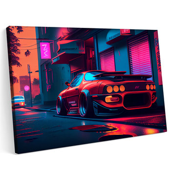 Obraz na płótnie 100x70cm Mazda MX5 Samochód Sport Abstrakcja Neon Style Kolory - Printonia