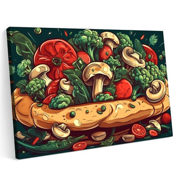 Obraz na płótnie 100x70cm Pizza Pizzeria Jedzenie Włochy Pomidor Warzywa - Printonia
