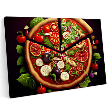 Obraz na płótnie 100x70cm Pizza Pizzeria Jedzenie Włochy Pomidor Warzywa - Printonia