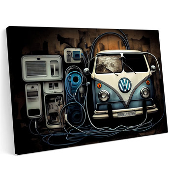 Obraz na płótnie 100x70cm Volkswagen T5 Ogórek Samochód Klasyk - Printonia