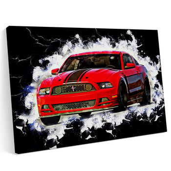Obraz na płótnie 120x80 Ford Mustang Czerwony Sport Samochód - Printonia
