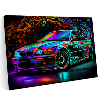 Obraz na płótnie 120x80cm BMW E46 Abstrakcja Kolory Samochód - Printonia