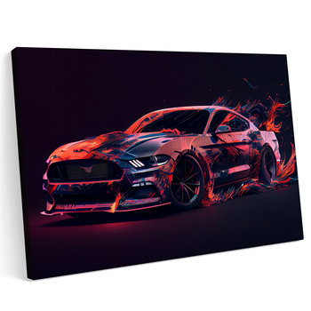 Obraz na płótnie 120x80cm Ford Mustang Samochód Sport Abstrakcja Teren Góry - Printonia