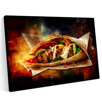 Obraz na płótnie 120x80cm Kebab Kebap Jedzenie Pita Tortilla Fastfood - Printonia