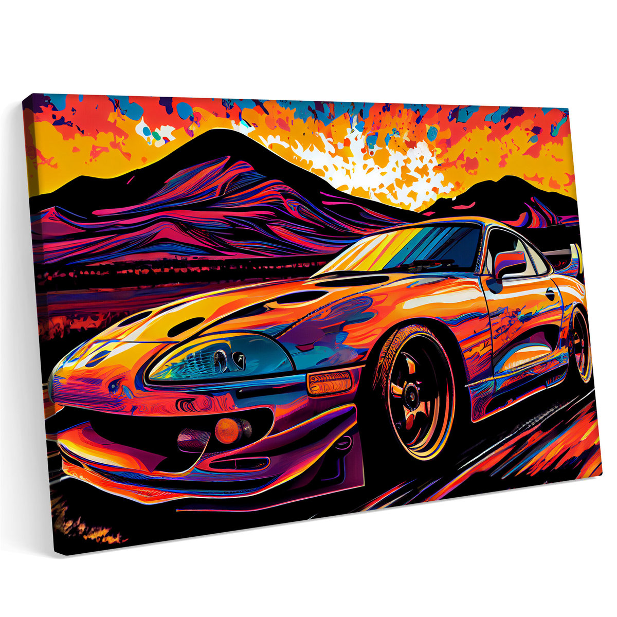 Obraz Na Płótnie 120x80cm Toyota Supra Tuning Neon Komiks Style Samochód Printonia Sklep 0923