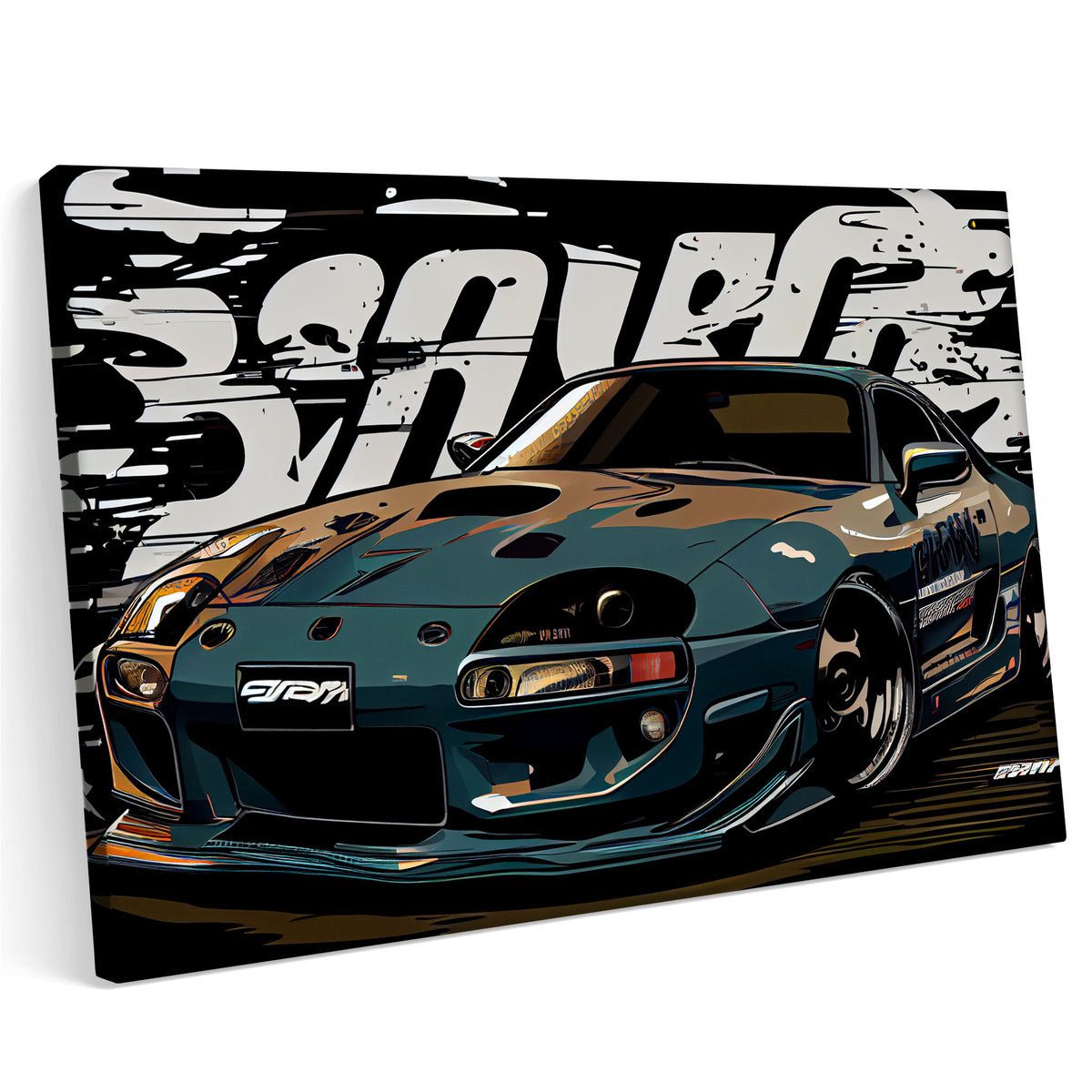 Obraz Na Płótnie 120x80cm Toyota Supra Tuning Neon Komiks Style Samochód Printonia Sklep 9934