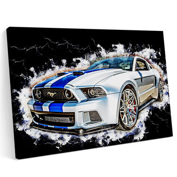 Obraz na płótnie 70x50 Ford Mustang GT Sport Samochód Biały - Printonia